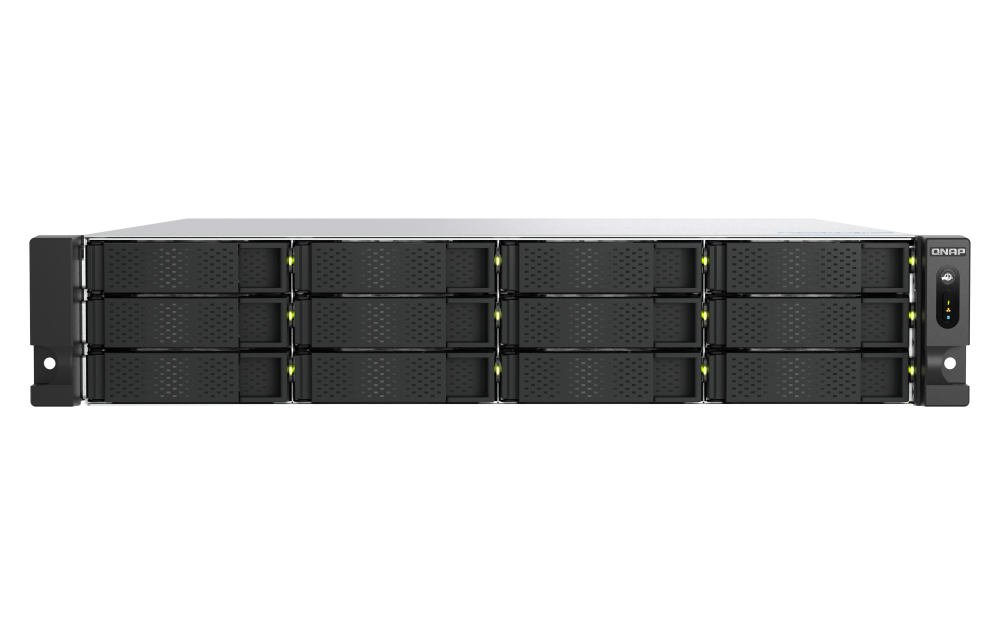 QNAP TS-h1277AXU-RP-R5-16G | 10GbE, 12-Bay, ZFS, AMD Ryzen CPU, 16GB RAM, M.2 Slots, PCIe Slots, Redundant Power, 2U Rackmount