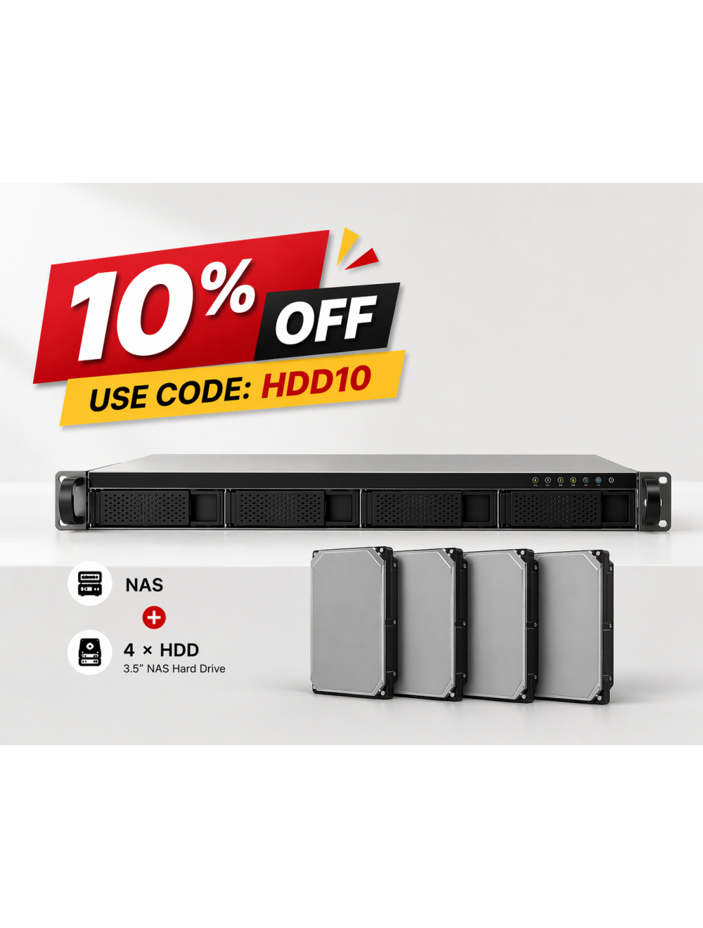QNAP TS-433eU Bundle inkl. 16TB /32TB (4x4TB/4x8TB)