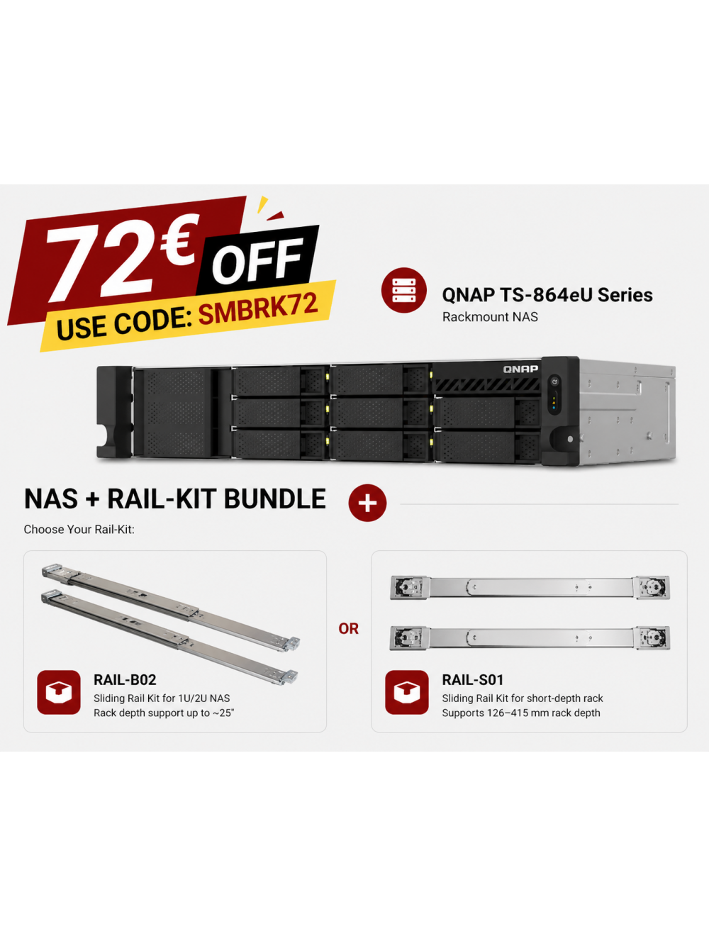 TS-864eU Serie + Rail-kit Bundle