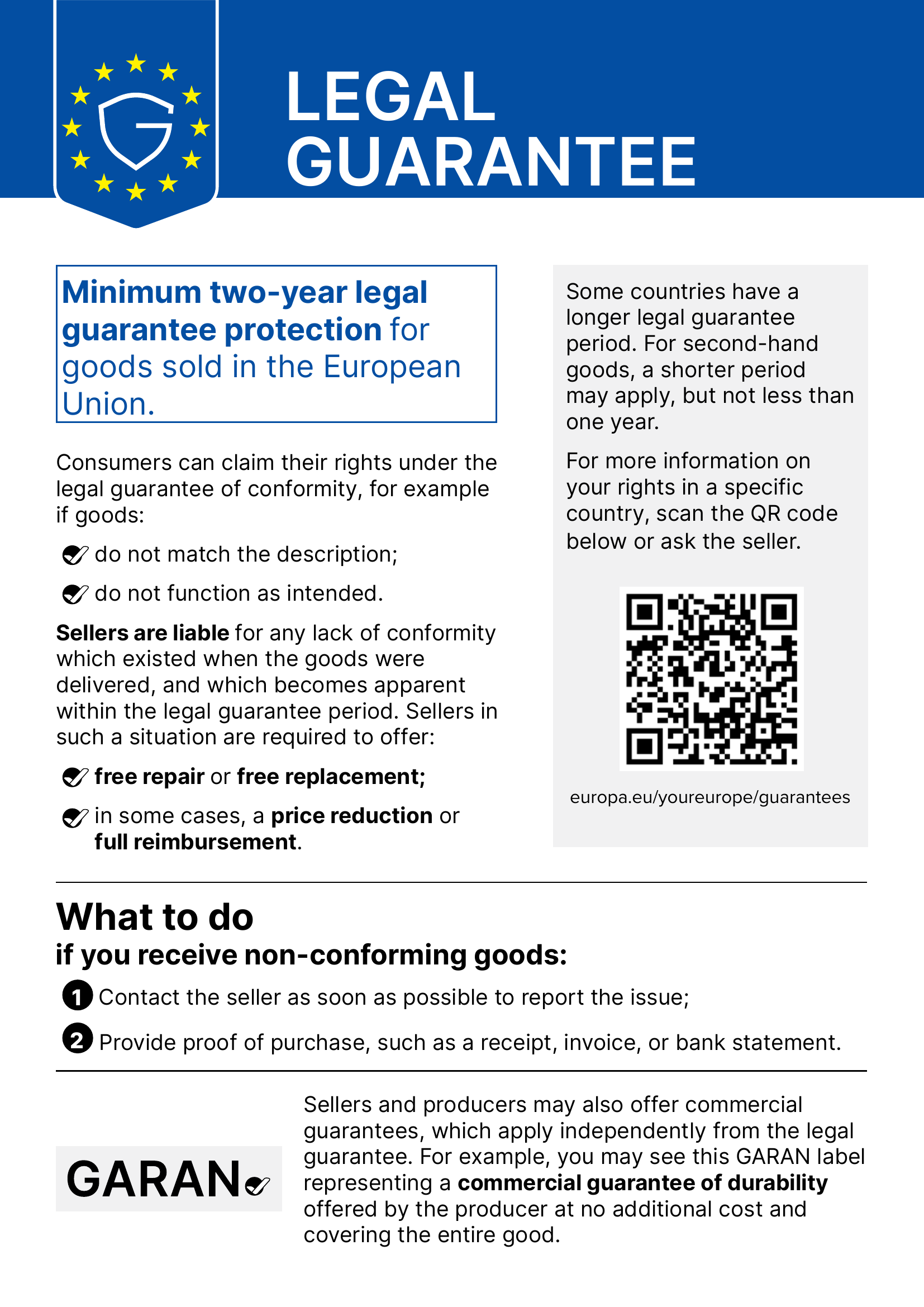 Legal guarantee